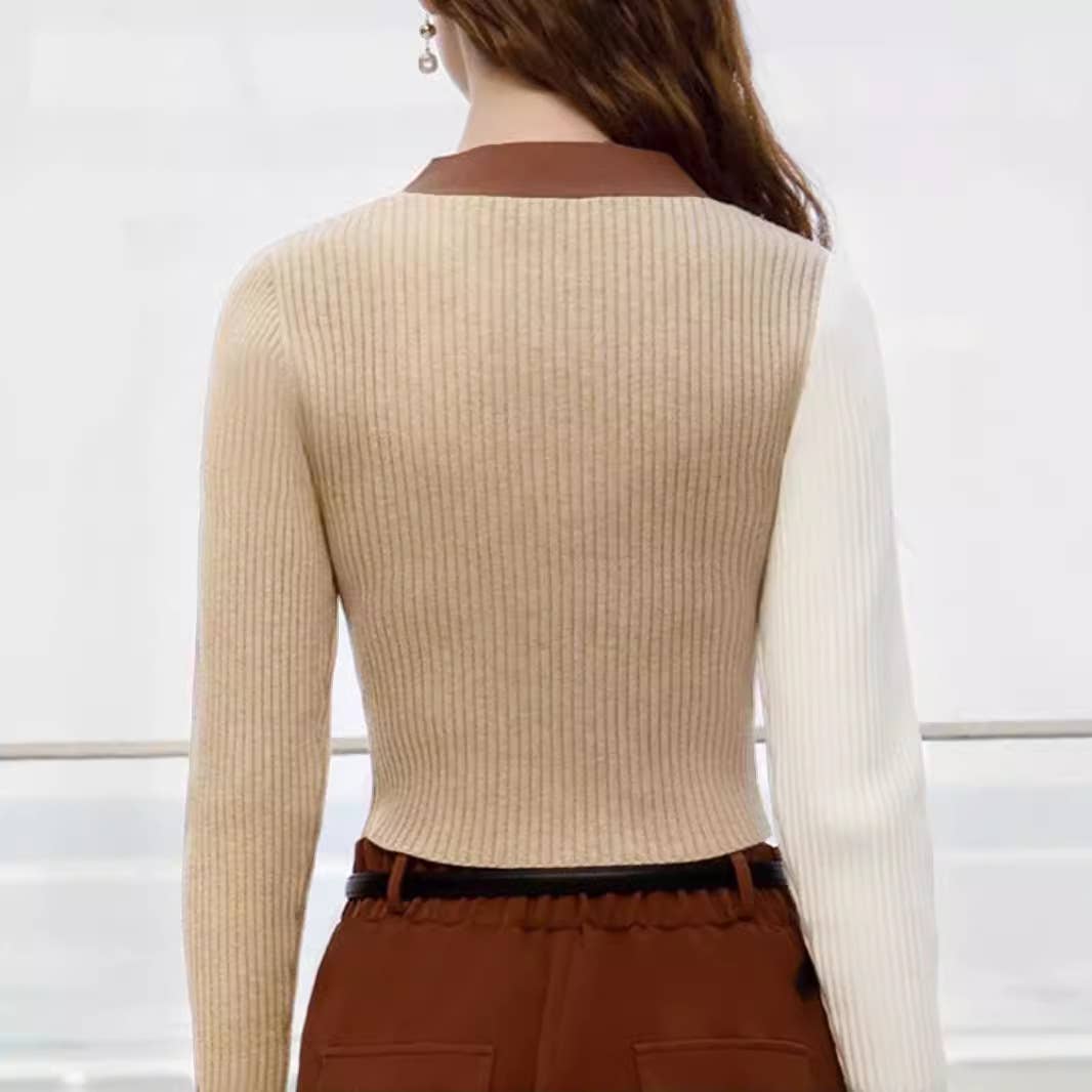 VINTAGE V-NECK IRREGULAR PERSONALITY SWEATER