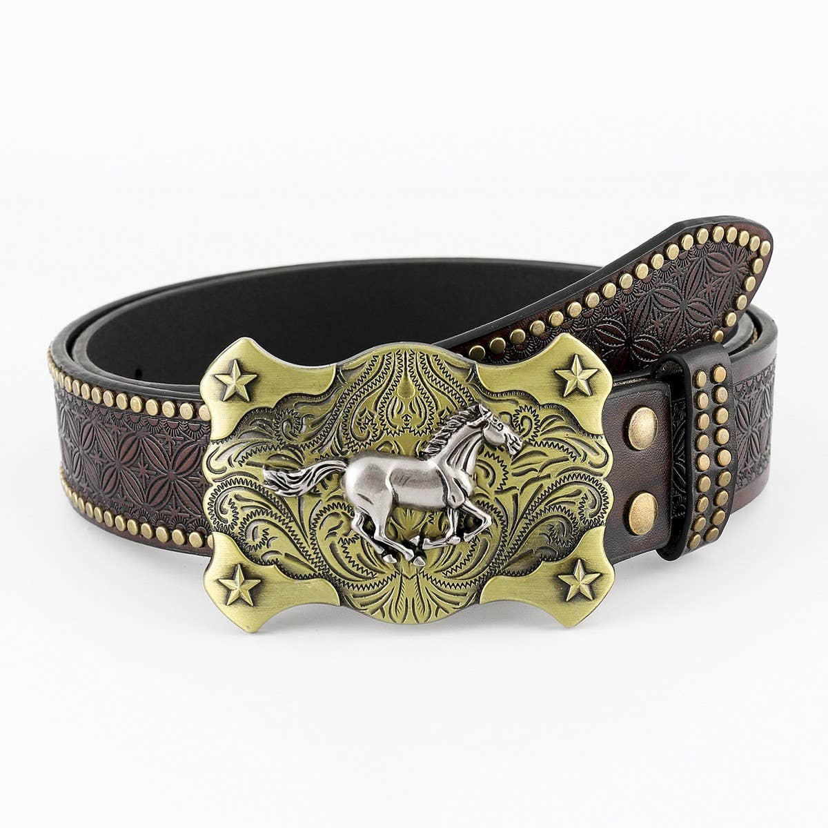 CLASSIC MEN'S PUNK EMBOSSED LEATHER BELT_CWABE0411