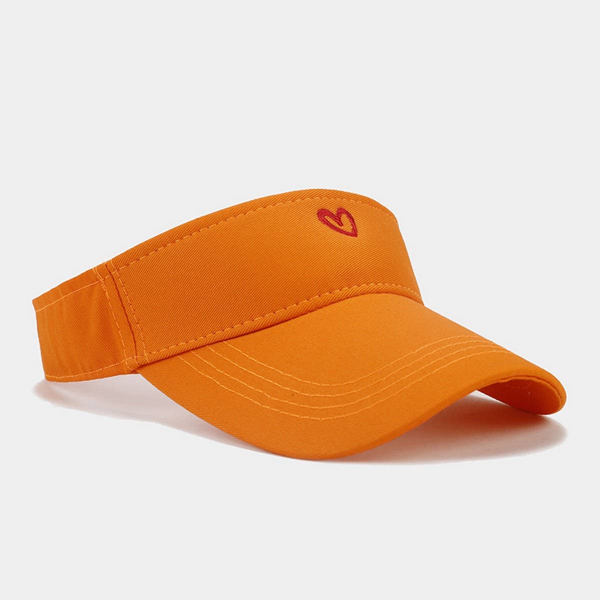 Heart Embroidered Visor - Summer Sun Hat_CWAH3290