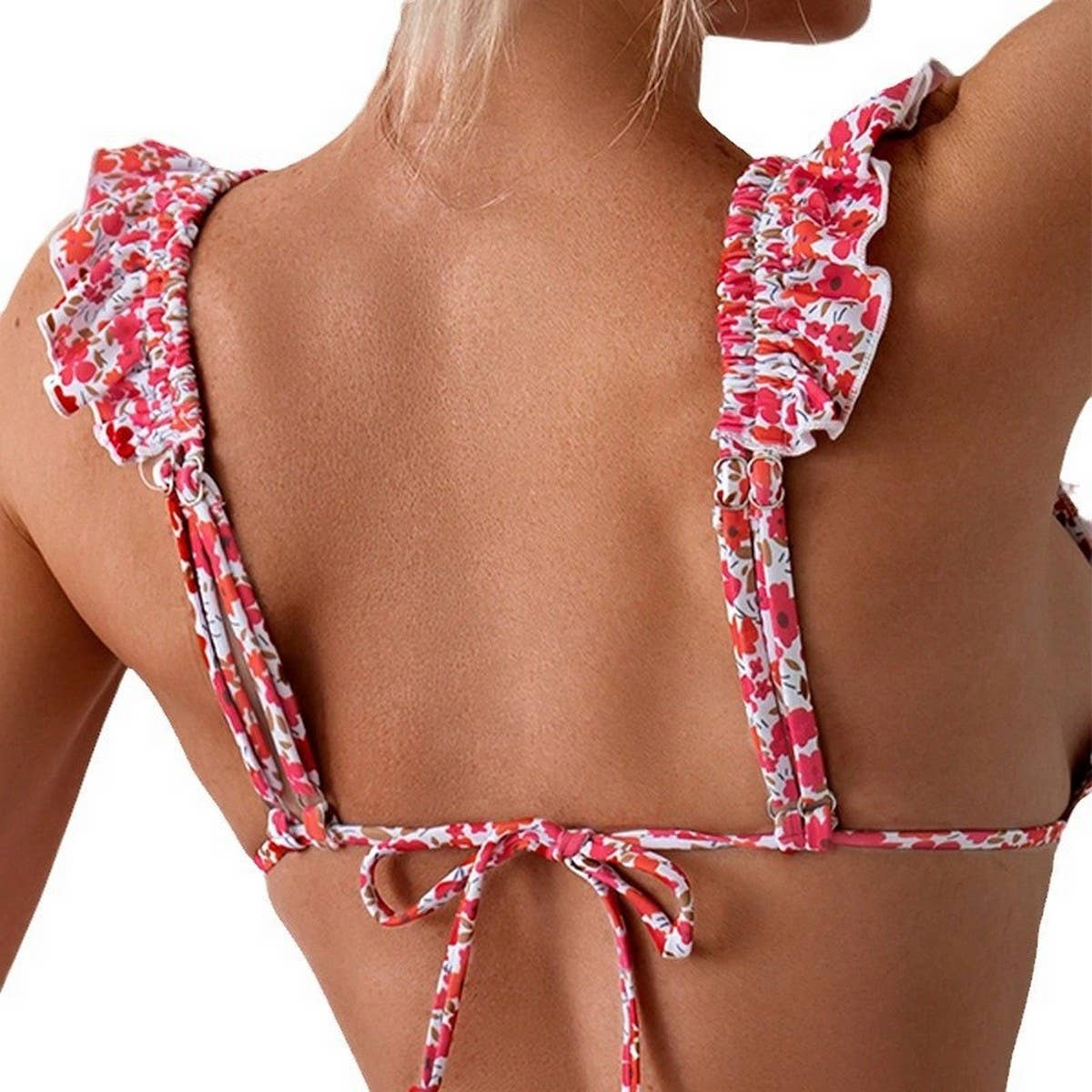 Floral Strappy Bikini - Sexy Swimsuit for Women