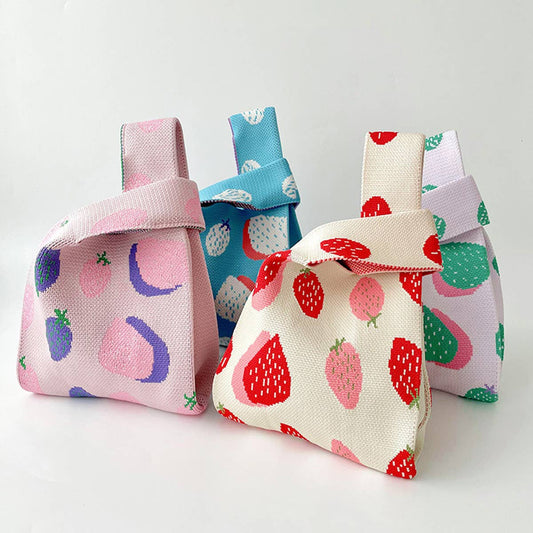 WOMEN STRAWBERRY KNITTED SHOULDER HANDBAG_CWAB1498