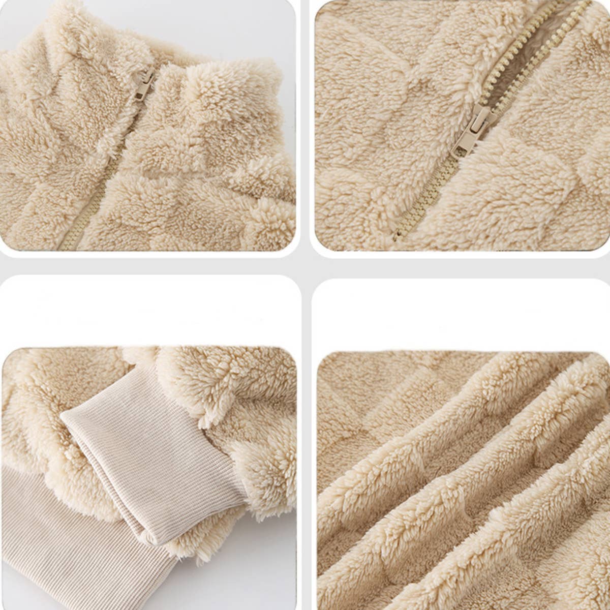 STAND COLLAR LOOSE PLAID FLEECE PULLOVER HOODIE