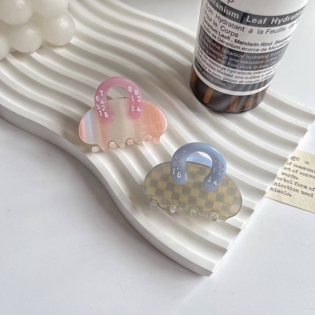 Mini Handbag Hair Claw, French Acetate Hair_CWAHA1350