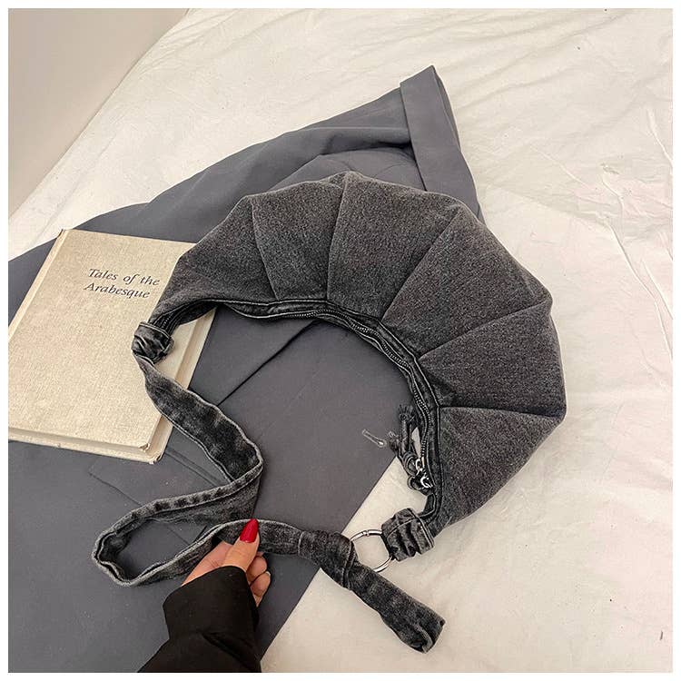 Creative fashionable pleated single-shoulder bag