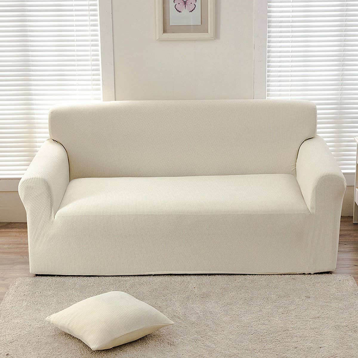 Waterproof Waffle Plush Sofa Cover, Full Wrap