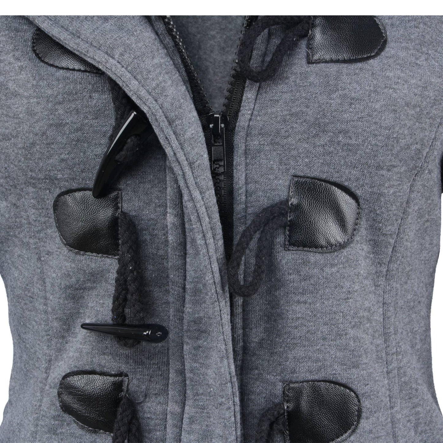 HOODED BLENDED JACKET WITH HORN BUTTON