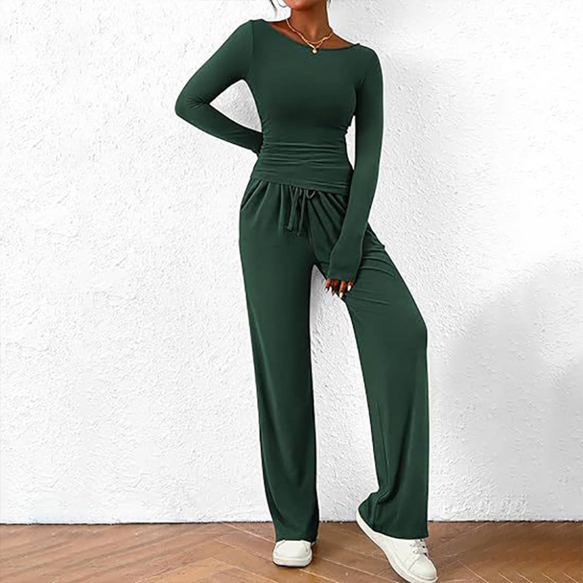 ASYMMETRICAL JACKET AND TROUSERS TWO-PIECE SET