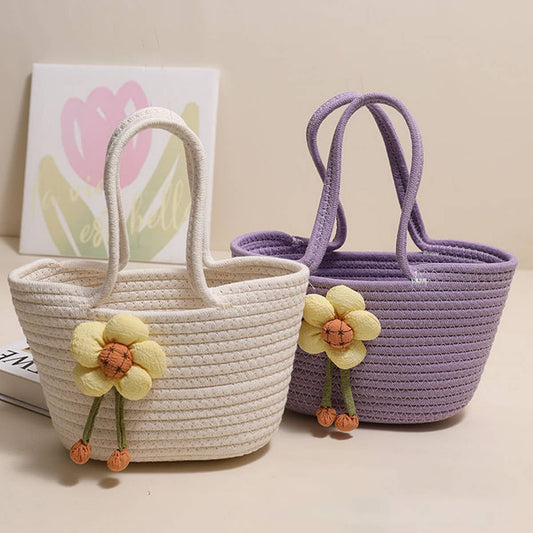 CASUAL FLOWER PORTABLE STRAW BAG_CWAB1870