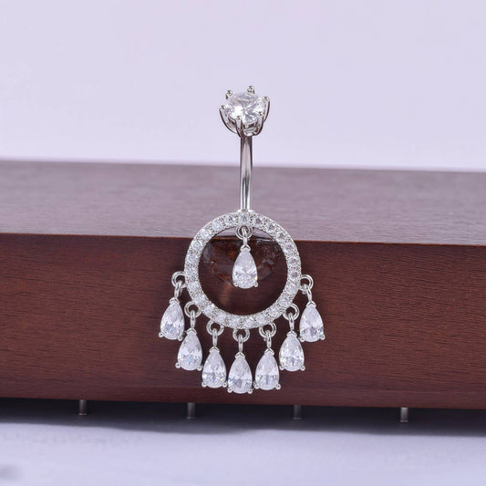 Teardrop Tassel Navel Ring Luxury Piercing