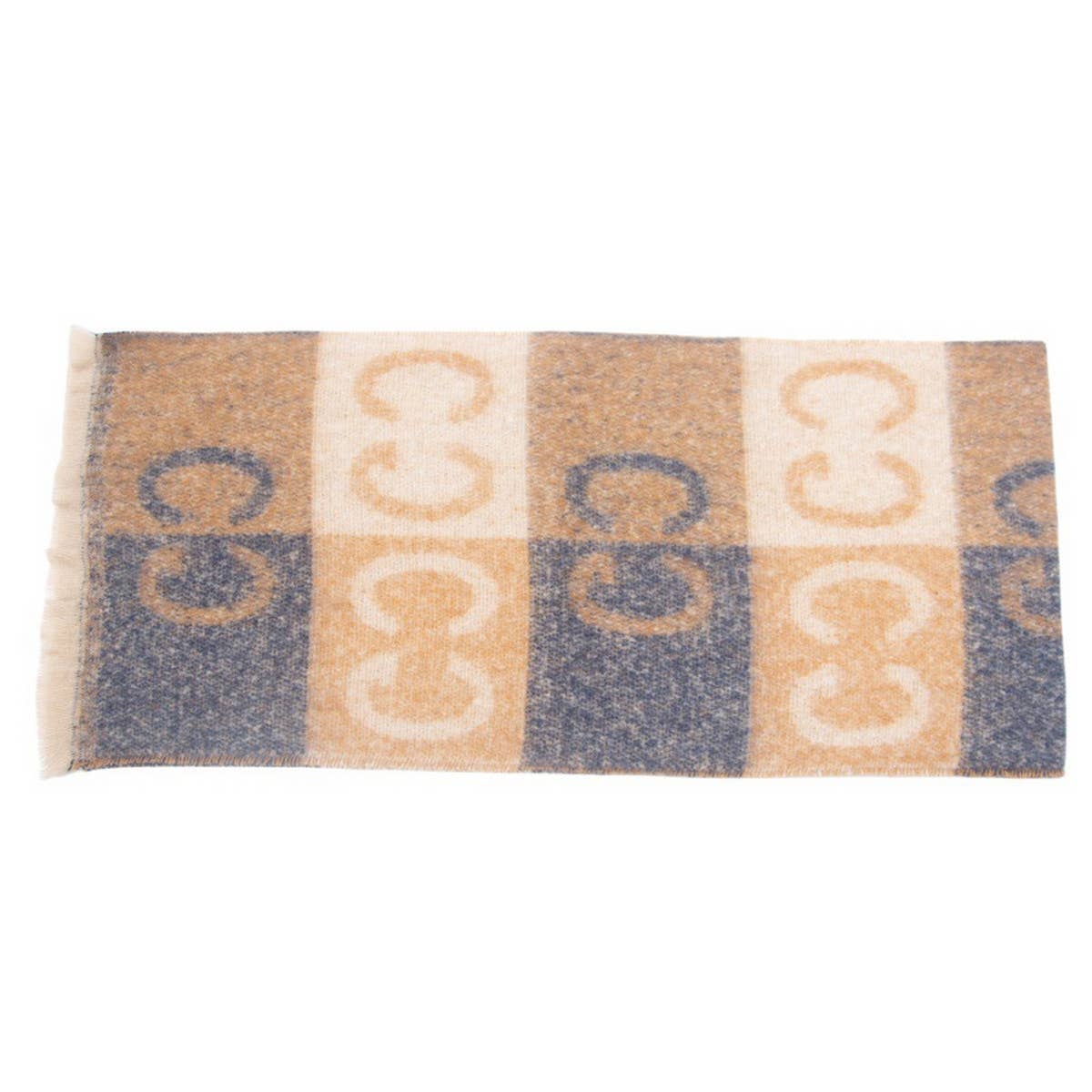 Letter Jacquard Scarf ? Winter Short Fringe Wrap