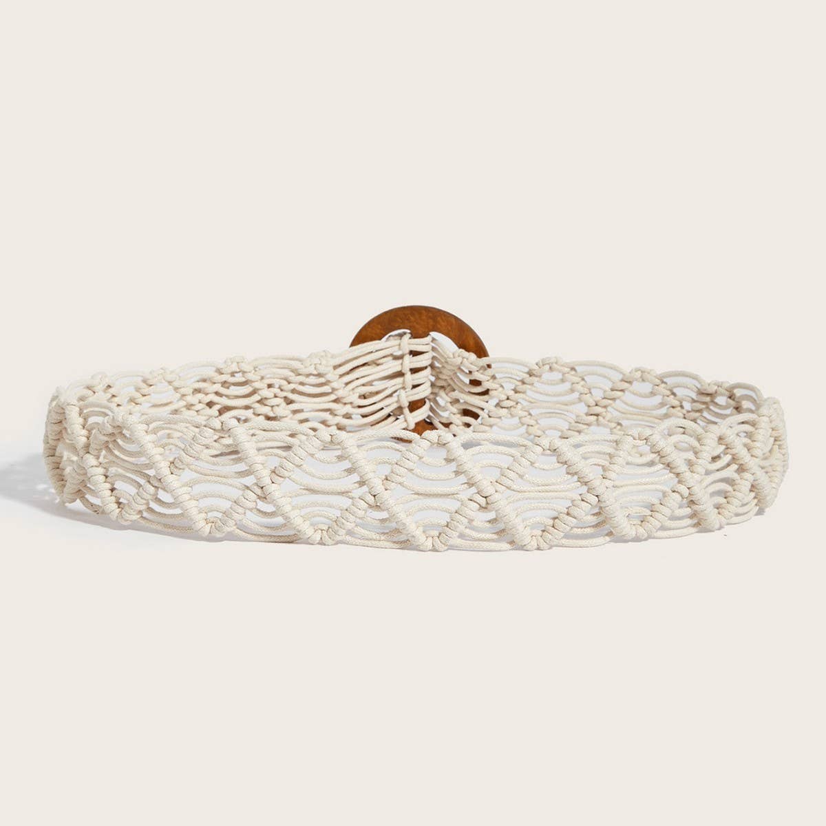 CWABE1185_PP STRAW BRAIDED BELT WOMEN'S ROUND BUCKLE BELT
