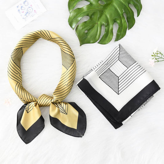 Geometric Scarf - Elegant Print Square for Women