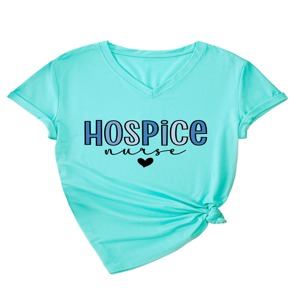 Heart Print V-Neck Tee ? Women¡¯s Casual Loose