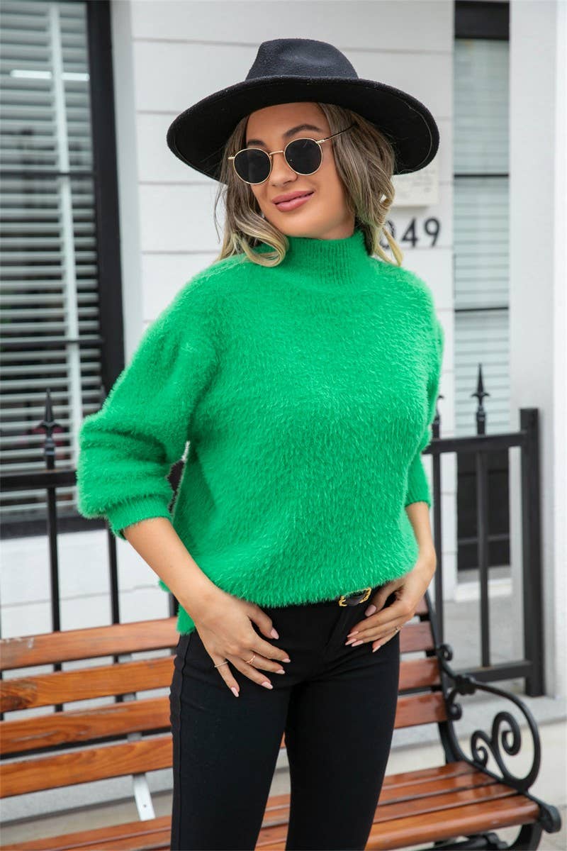 CWOSWL1667_Turtle Neck Long Sleeve Pullover Sweater