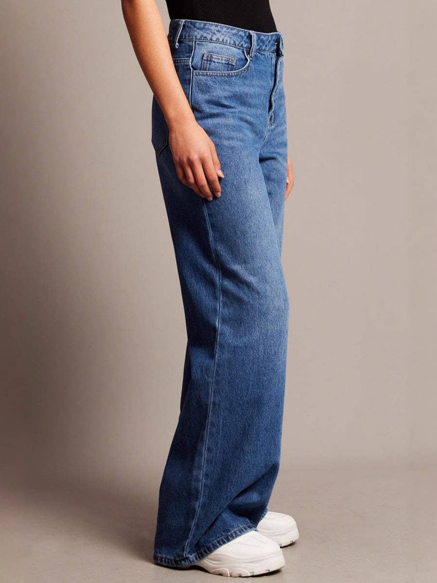 STYLISH RETRO HIGH-WAISTED WIDE-LEG JEANS