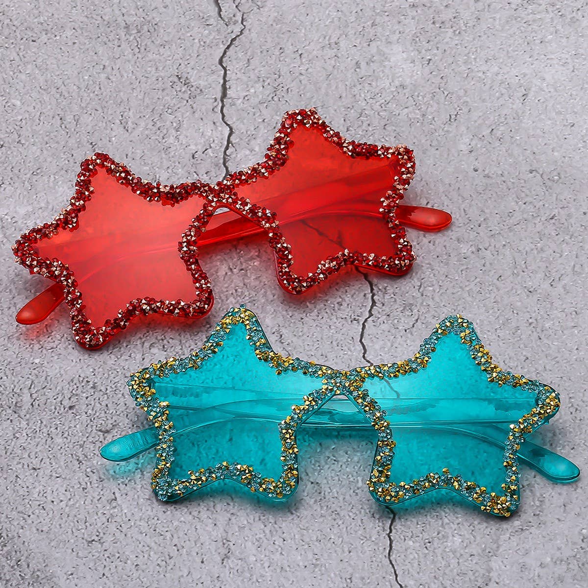 FRAMELESS HAND-PAINTED DIAMOND STAR SUNGLASSES