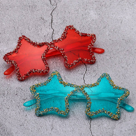 FRAMELESS HAND-PAINTED DIAMOND STAR SUNGLASSES