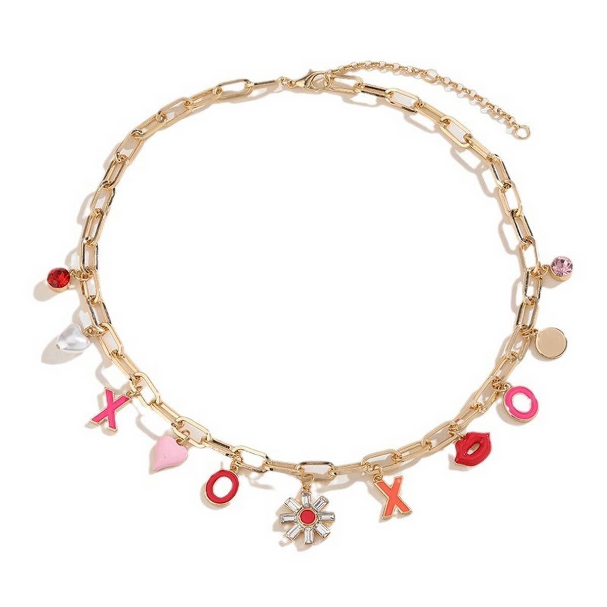 FASHION DESIGN POPULAR FLOWER HEART NECKLACE_CWAJE2847