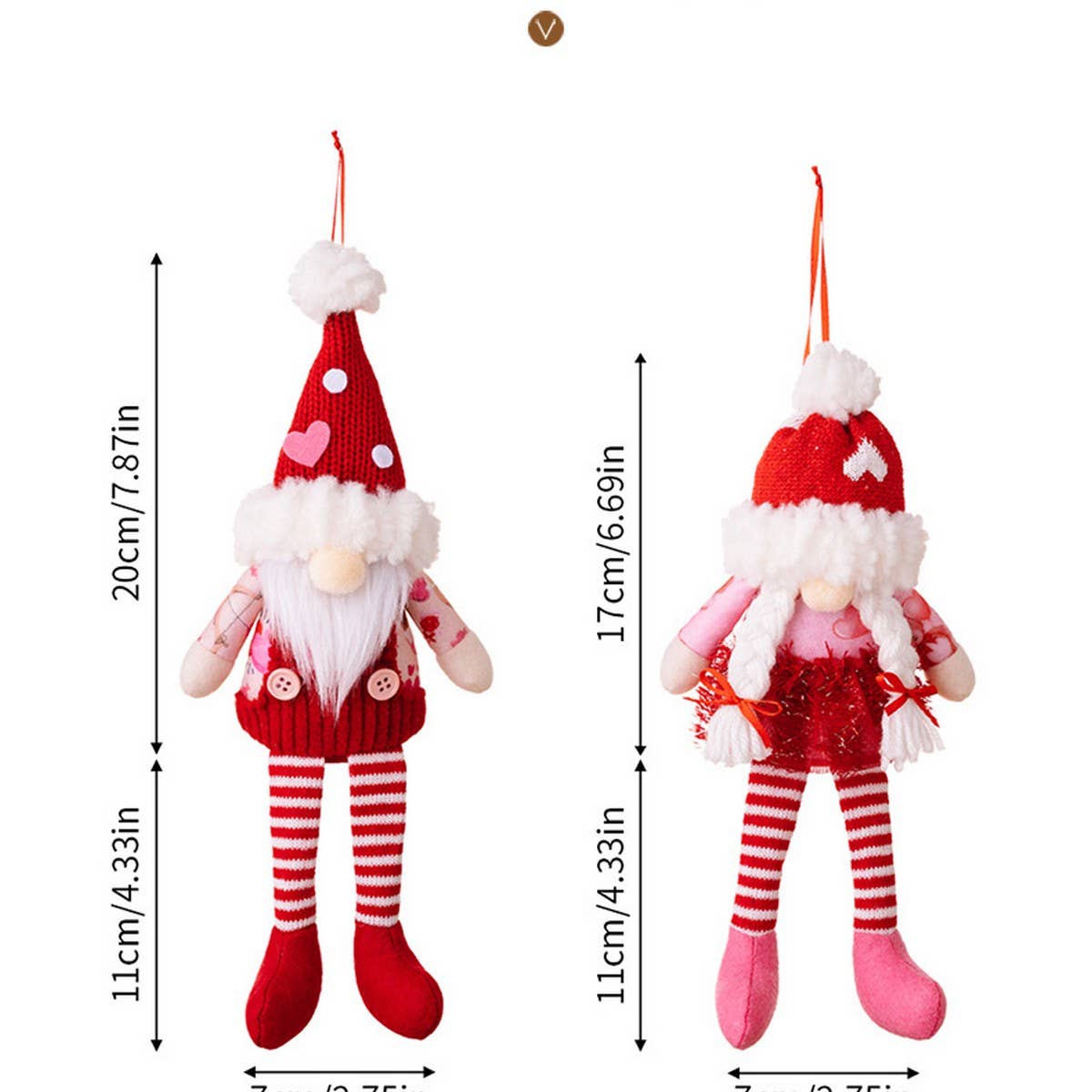 CWMM10274_VALENTINE KNIT RUDOLPH HANGING PLUSH DOLL