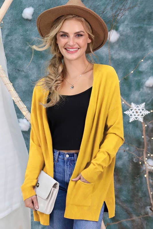 CWOSWL061_LOOSE FIT WITH POCKET SWEATER CARDIGAN_B30314