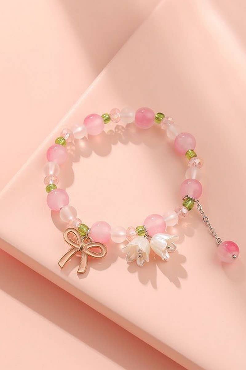 CWAJE1206_RIBBON PENDANT SOFT TONE BRACELETS