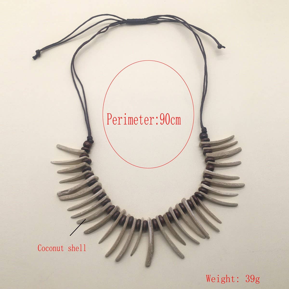 COCONUT SHELL DRAWSTRING DRESS SINGLE LAYERNECKLACE