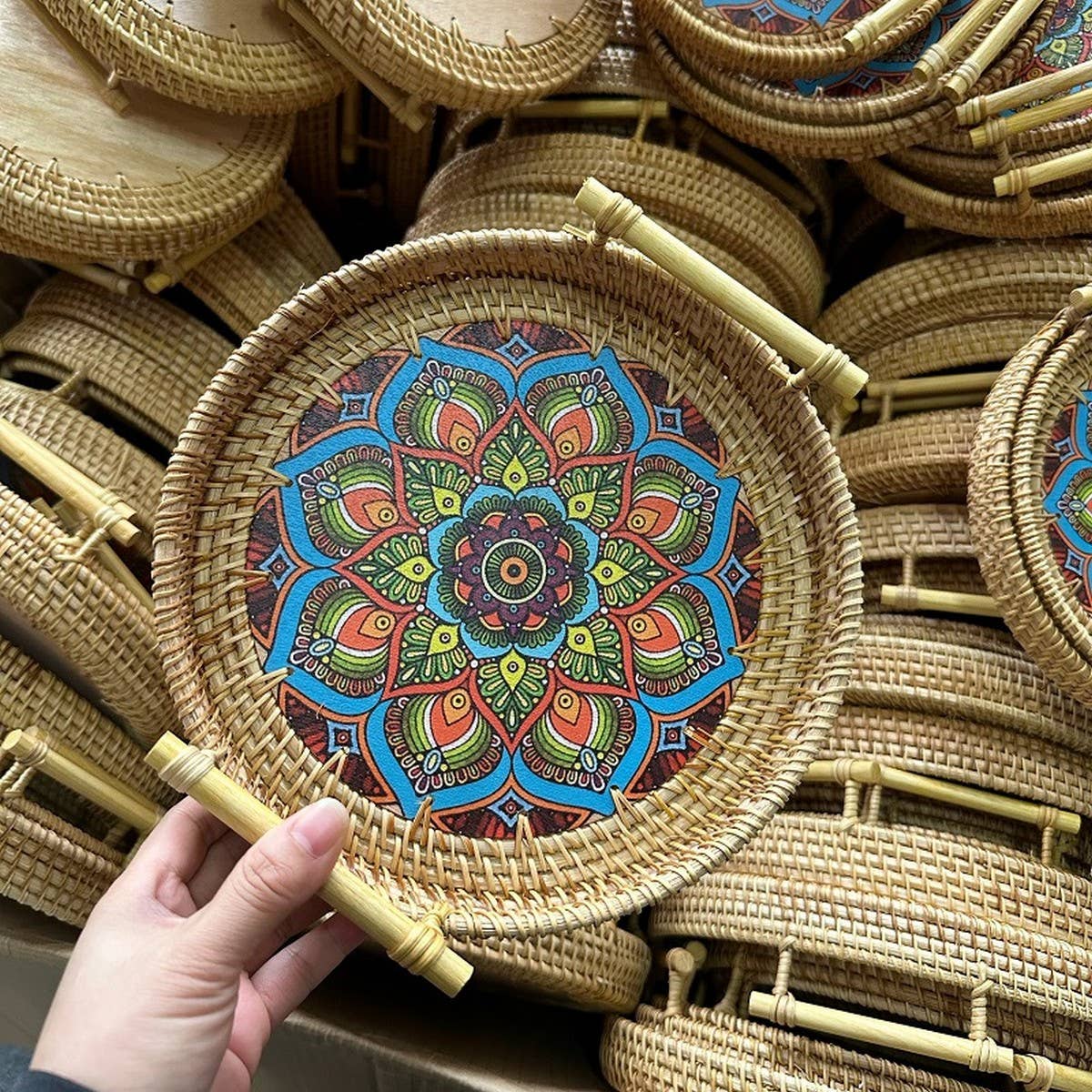 RATTAN WOVEN STORAGE BASKET TRAY THREE-PIECE SET_CWMM4535