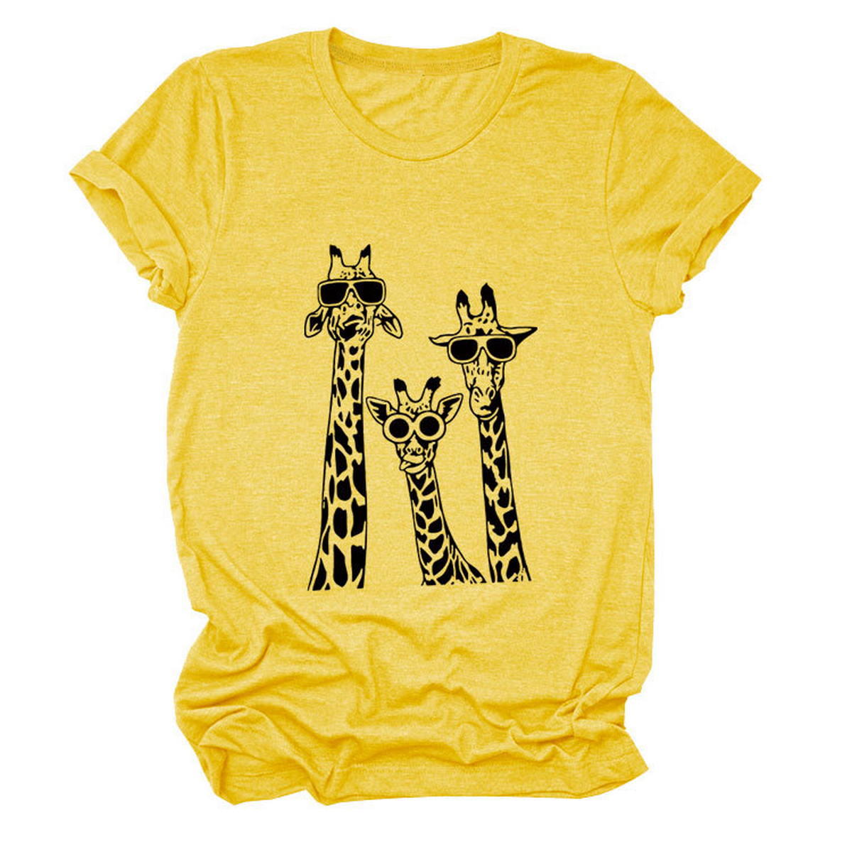 Women's Giraffe Print Casual Summer T-Shirt