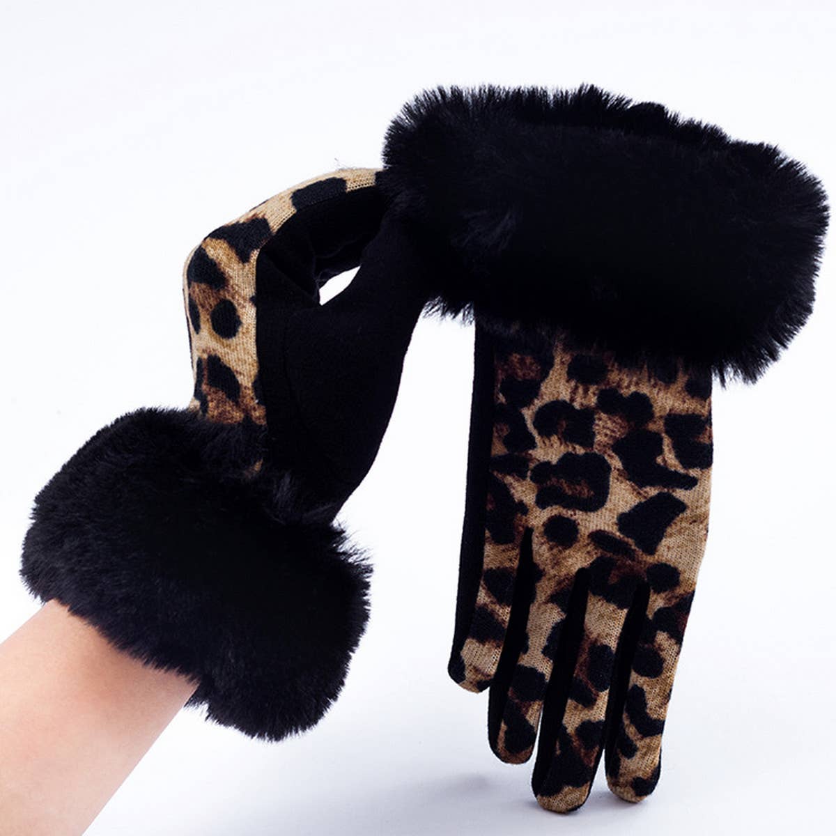 SIMPLE LEOPARD PRINT WARM BREATHABLE GLOVES_CWAG0069