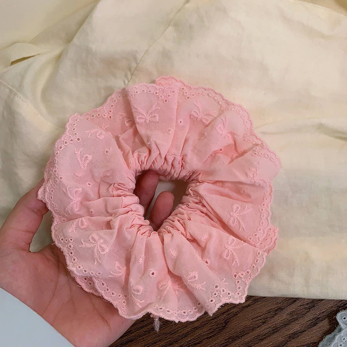 SWEET EMBROIDERED BOW LACE DOUBLE-LAYER HAIRBAND