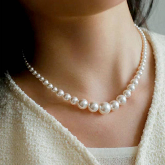 ELEGANT RETRO GRADIENT PEARL NECKLACE