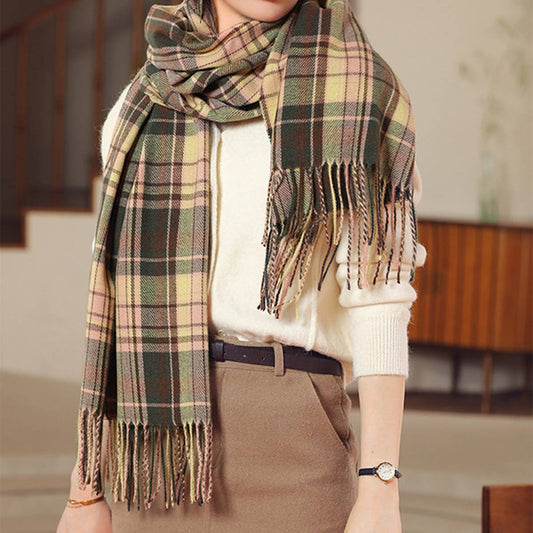 Plaid Winter Scarf Wrap ??Soft Street Style Shawl_CWASC1050