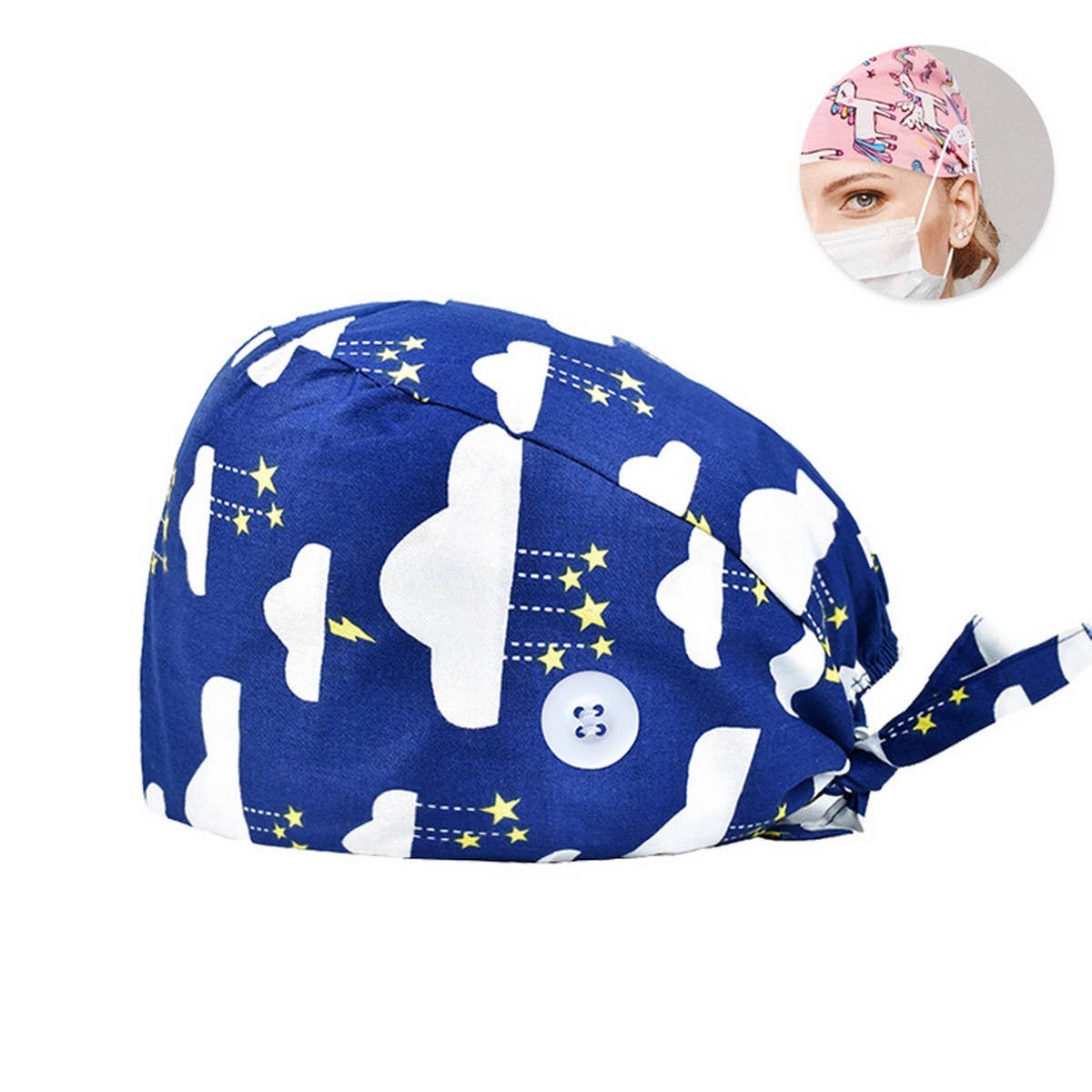 SCRUB CAP PRINTED SURGICAL CAP WORK CAP_CWAH3383