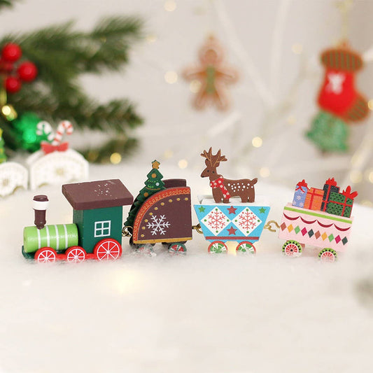 Painted Wooden Train Christmas Table Decor_CWAJE05395