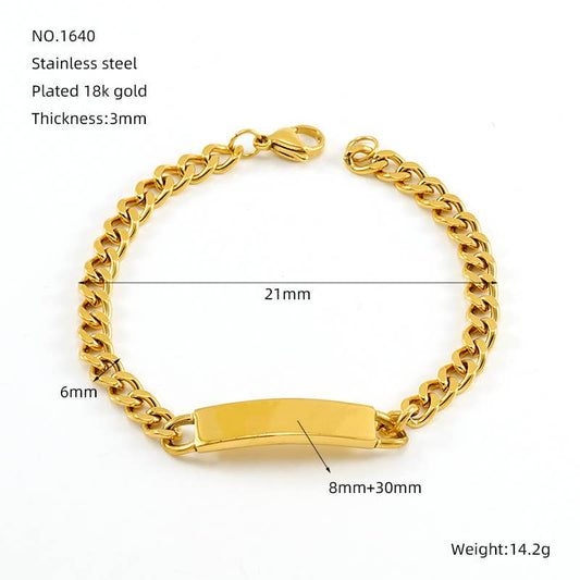 18K titanium steel bracelet Cuban chain anchor hand