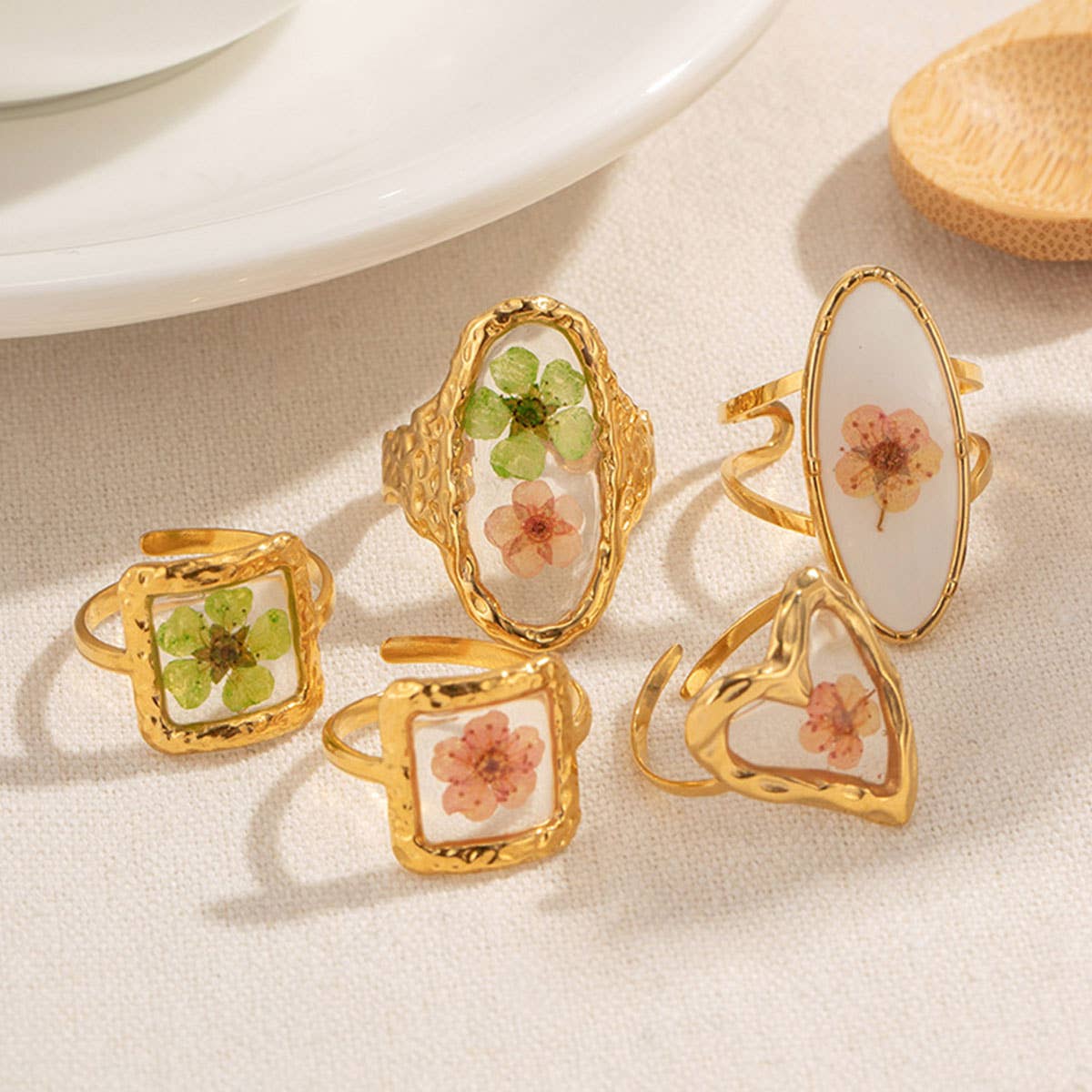 IMMORTAL FLOWER STAINLESS STEEL RINGS FOR WOMEN