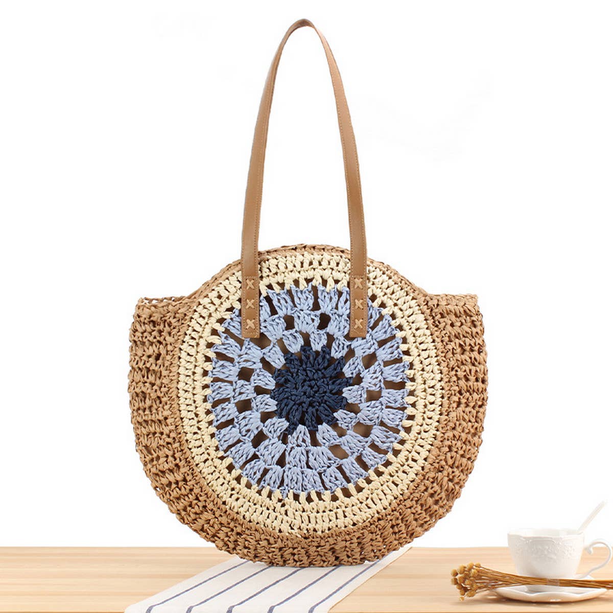 SIMPLE ROUND SHOULDER STRAW BAG_CWAB2016