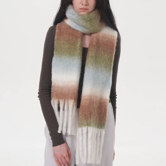 Gradient Wool Scarf for Women-Luxury Winter Warmth