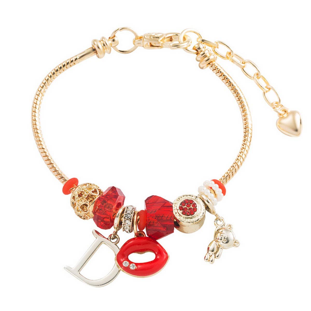 Devil Lips Pendant Alloy Chain Bracelet