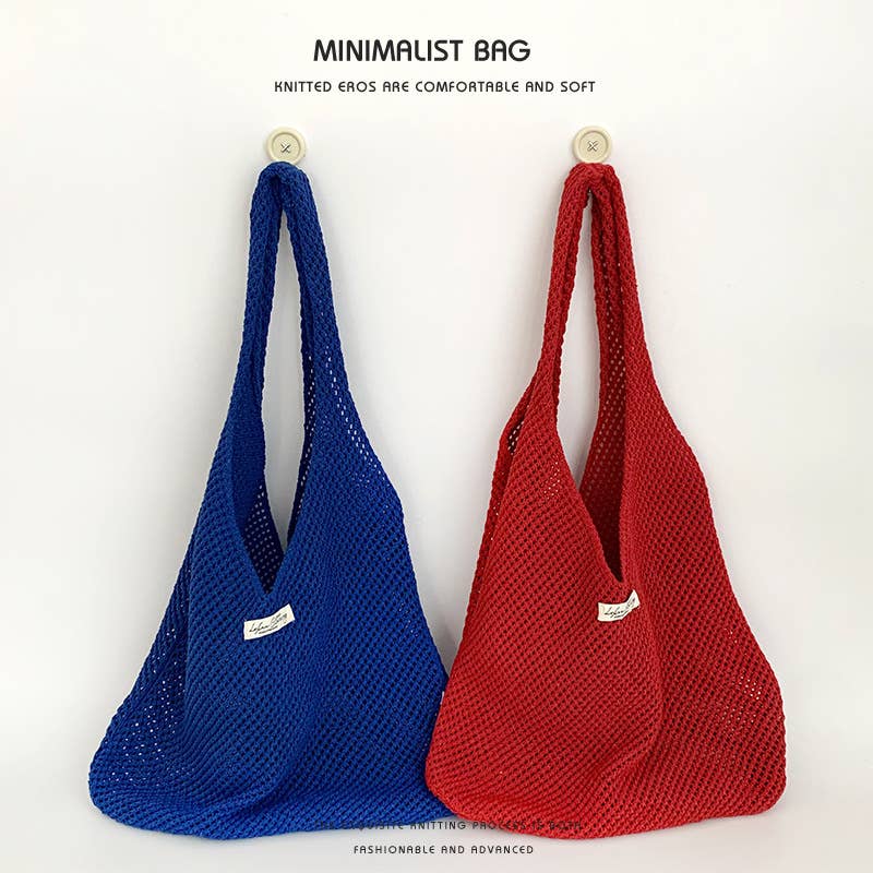 Hollowed-out beach laid-back style woven bag