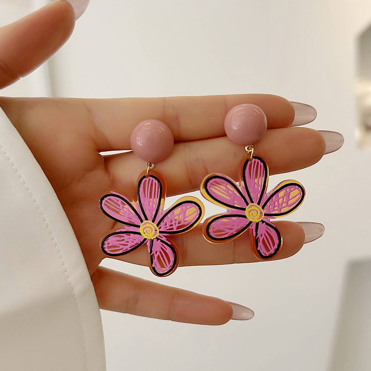 2024 NEW SIMPLE GRAFFITI FLOWER EARRINGS_CWAJE1641