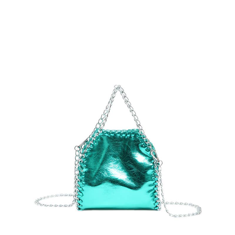 Fashionable pleated chain crossbody bucket bag