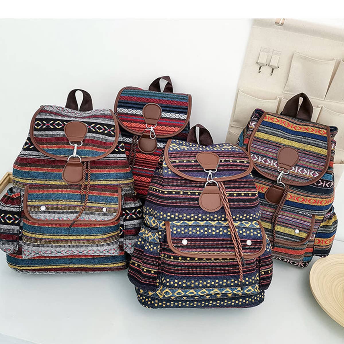 BOHO VINTAGE BACK-TO-SCHOOL CANVAS BACKPACK_CWAB2214