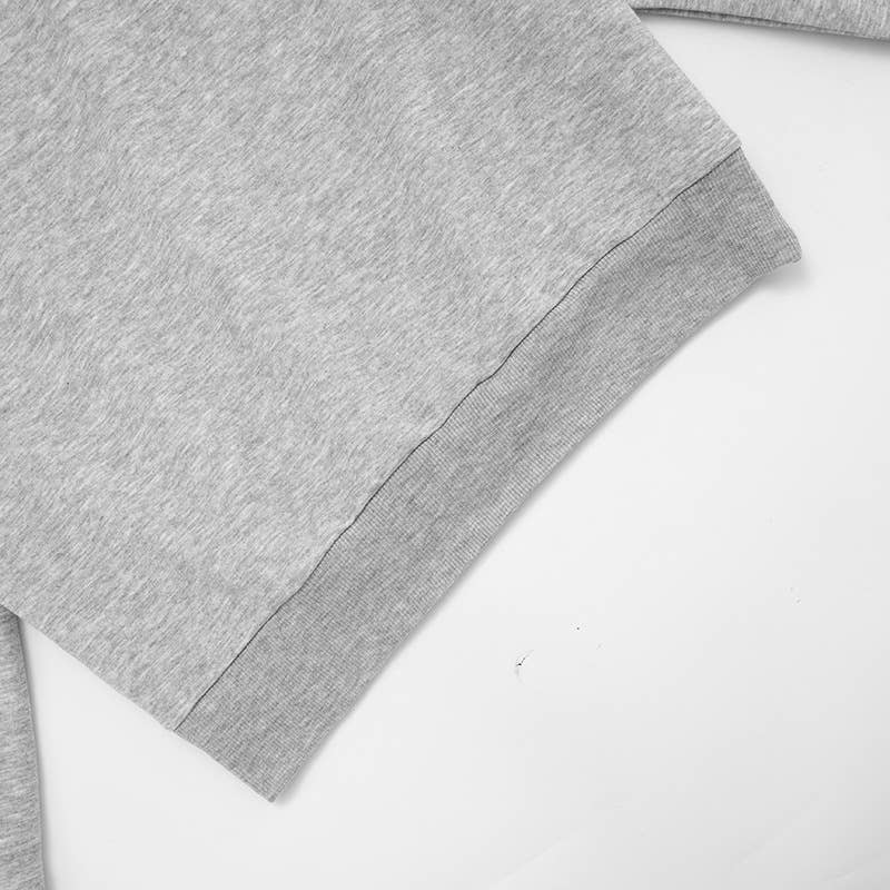 Round-neck casual sweatshirt semi-long skirt set