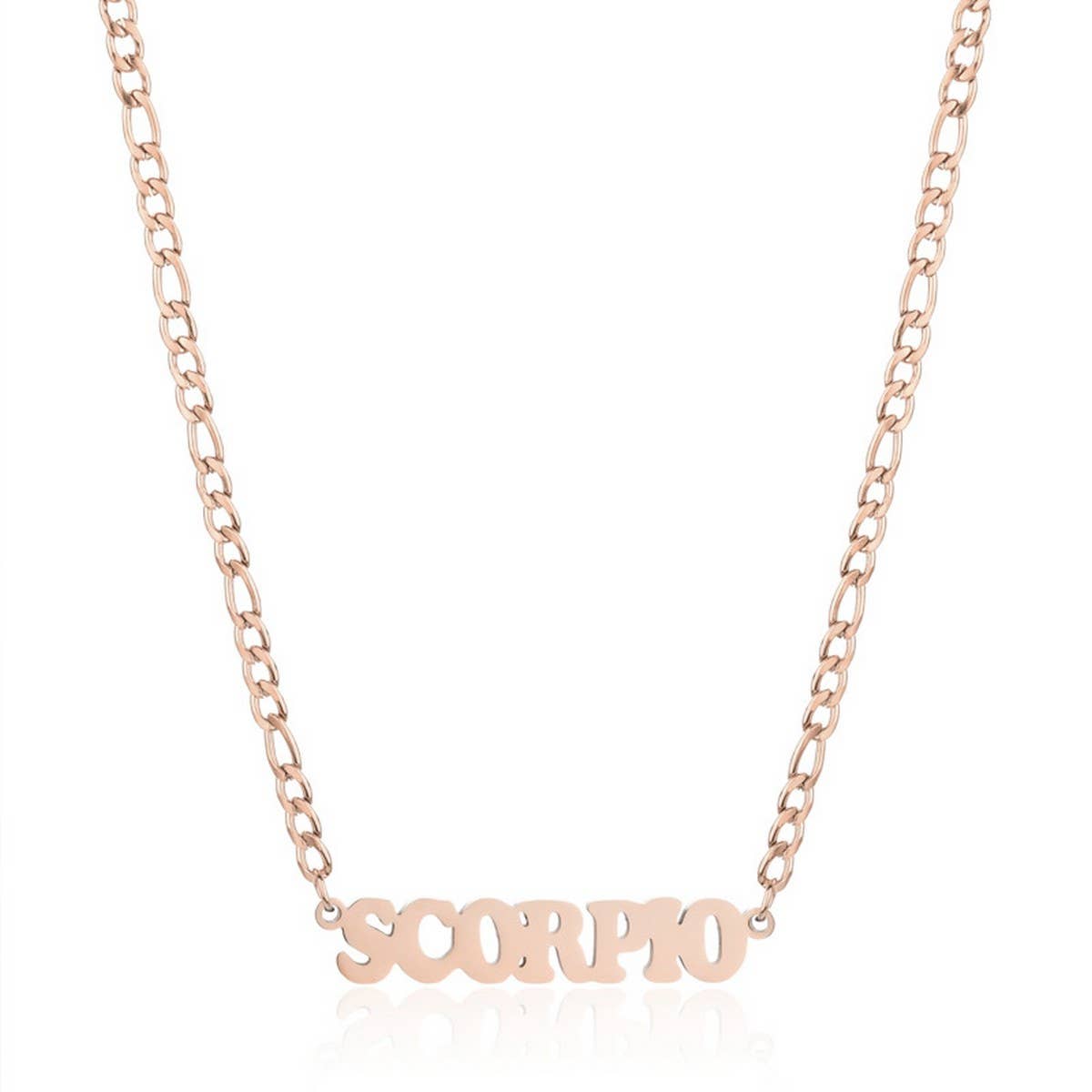 SIMPLE TWELVE ZODIAC STAINLESS STEEL GOLD NECKLACE_CWMM2726