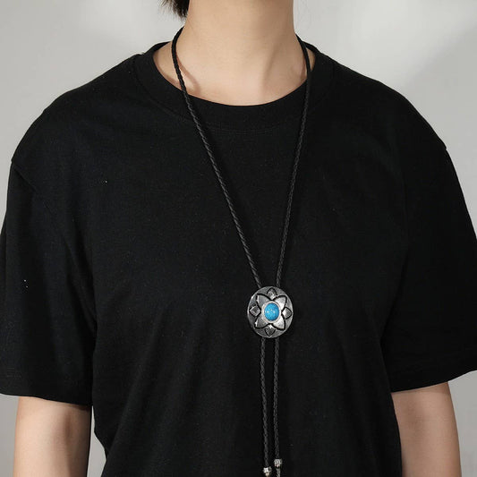 CREATIVE FLOWER ADJUSTABLE LEATHER NECKLACE