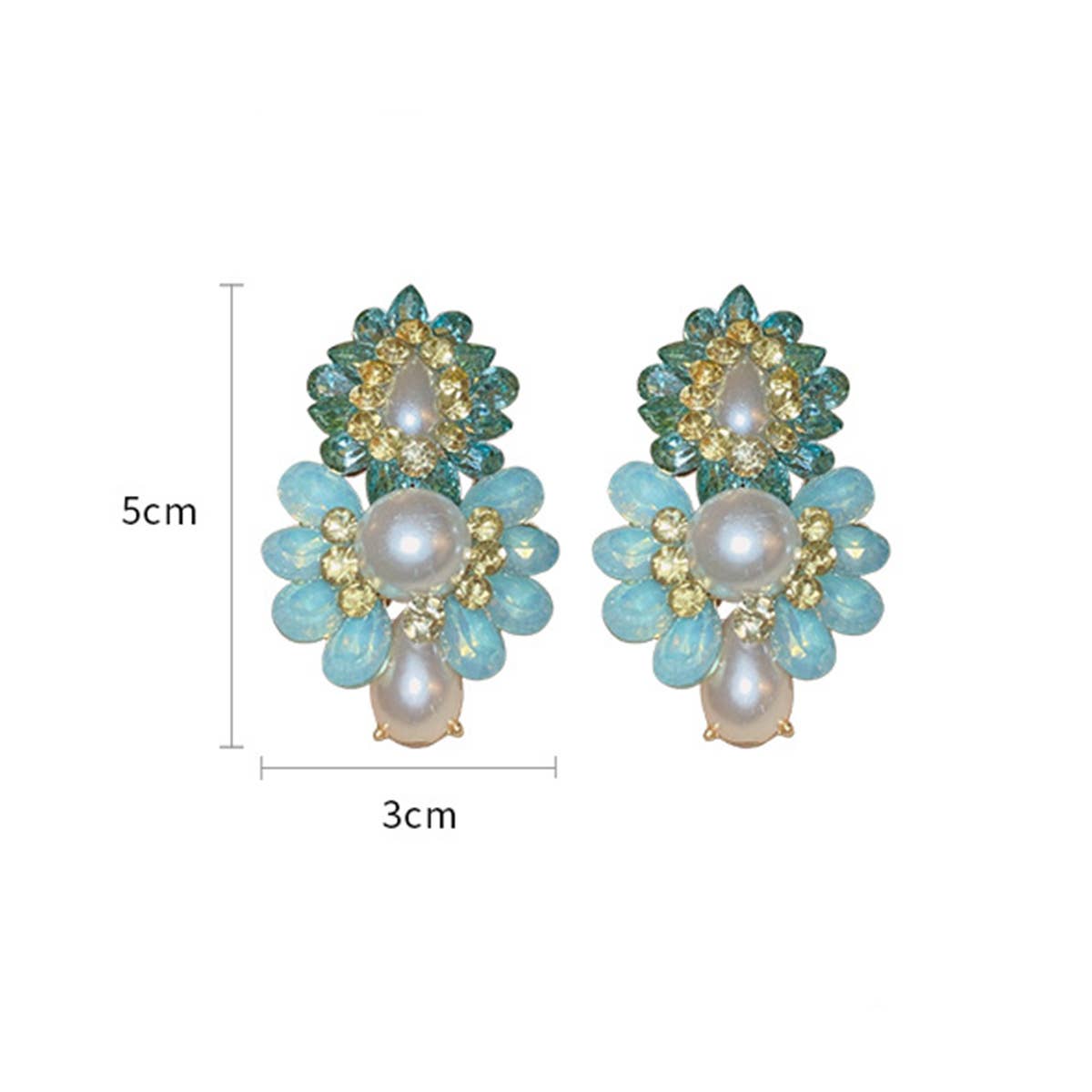 FRENCH PEARL FLOWER TASSEL EARRINGS