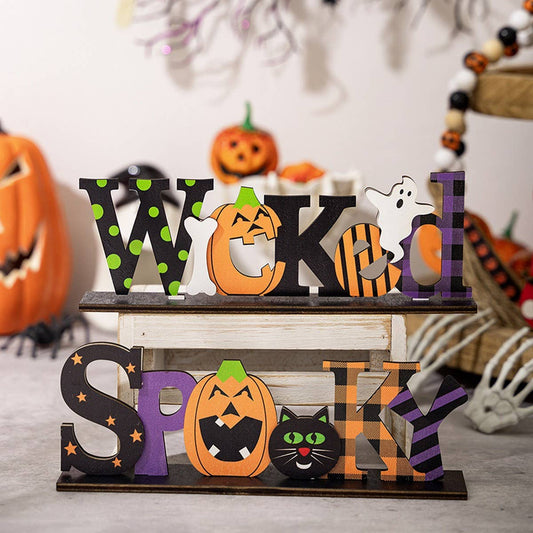CWMM10265_HALLOWEEN WOODEN LETTER TABLETOP DECORATION