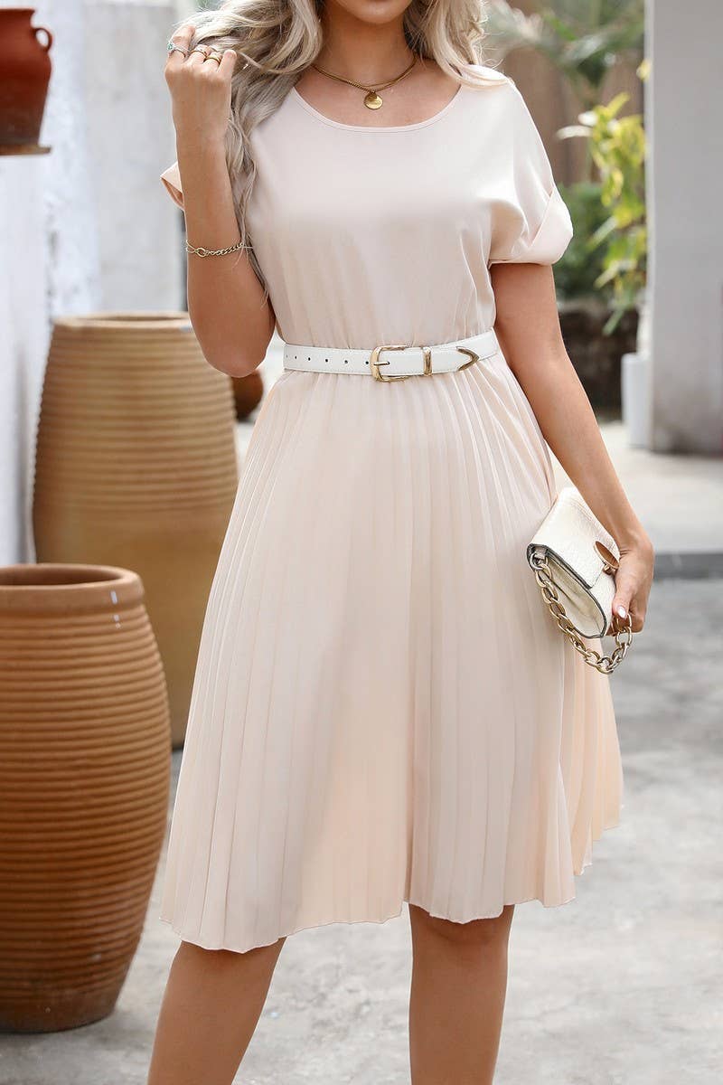 CWDMD5375_SOLID COLOR LOOSE FIT A-LINE DRESS