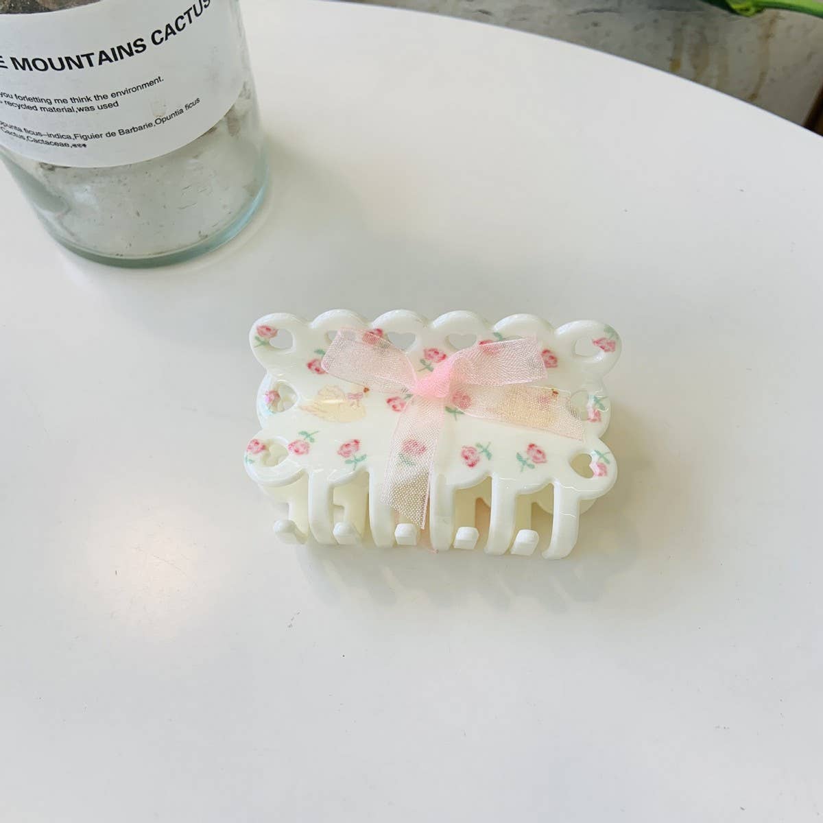 CWAHA1536_FLORAL BOW FLOWER TRIANGLE HAIR CLAW CLIP
